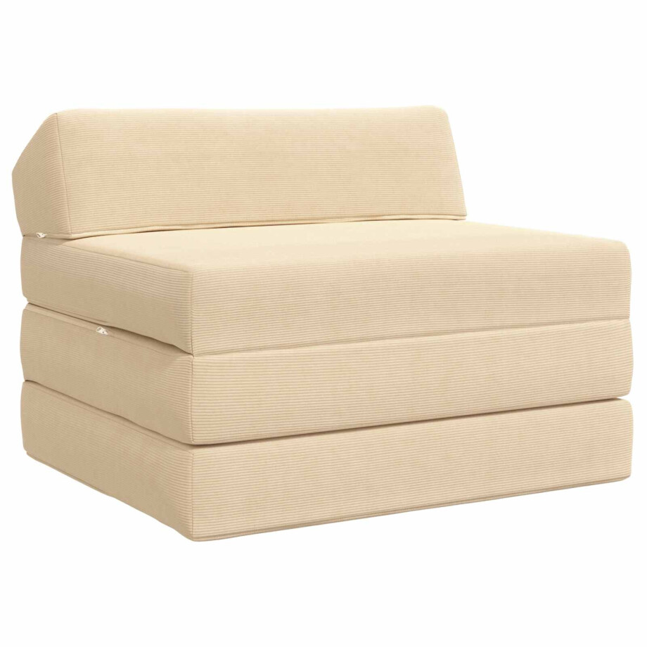 vidaXL Vouwbare Bankbed Crèmekleurig 200 x 70 x 10 cm Katoen Stof vidaXL Vouwbare Bankbed Crèmekleurig 200 x 70 x 10 cm Katoen Stof afbeelding 1