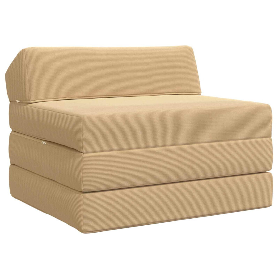 vidaXL Vouwbare Bankbed Lichtgroen Grijs 200 x 70 x 10 cm Katoen Stof afbeelding 1