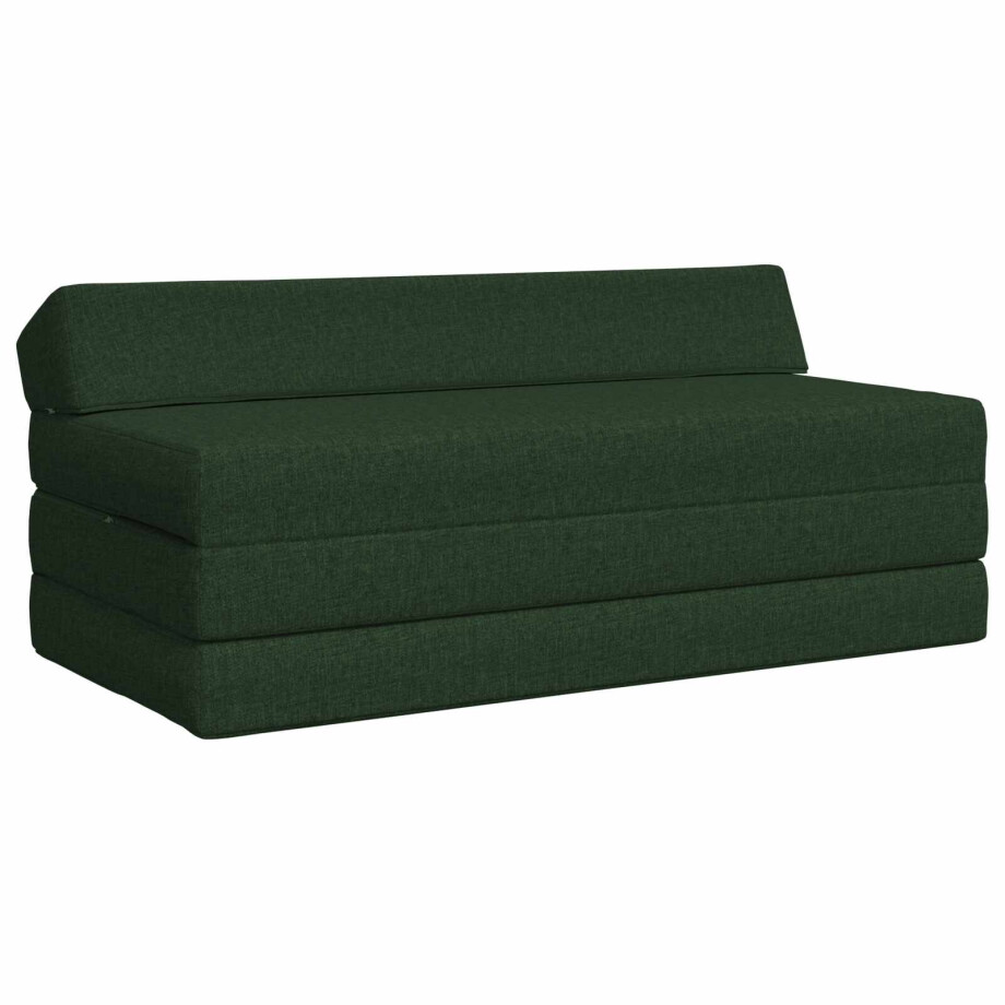 vidaXL Vouwbare Bankbed Donkergroen 120 x 60 x 49 cm Stof afbeelding 1