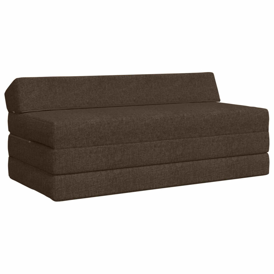 vidaXL Vouwbare Bankbed Taupe 120 x 60 x 49 cm Stof afbeelding 1