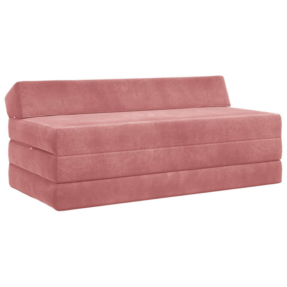 vidaXL Vouwbare Bankbed Roze 120 x 60 x 49 cm Stof vidaXL Vouwbare Bankbed Roze 120 x 60 x 49 cm Stof afbeelding 1
