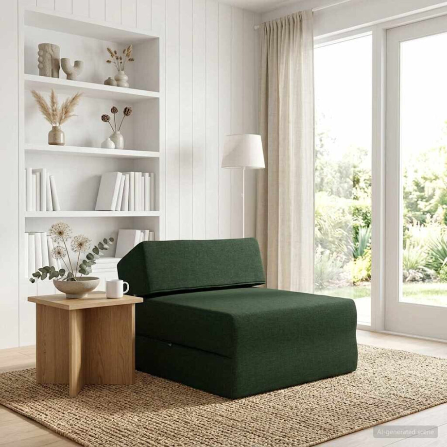 vidaXL Vouwbare Bankbed Donkergroen 60 x 70 x 41 cm Stof vidaXL Vouwbare Bankbed Donkergroen 60 x 70 x 41 cm Stof afbeelding 1