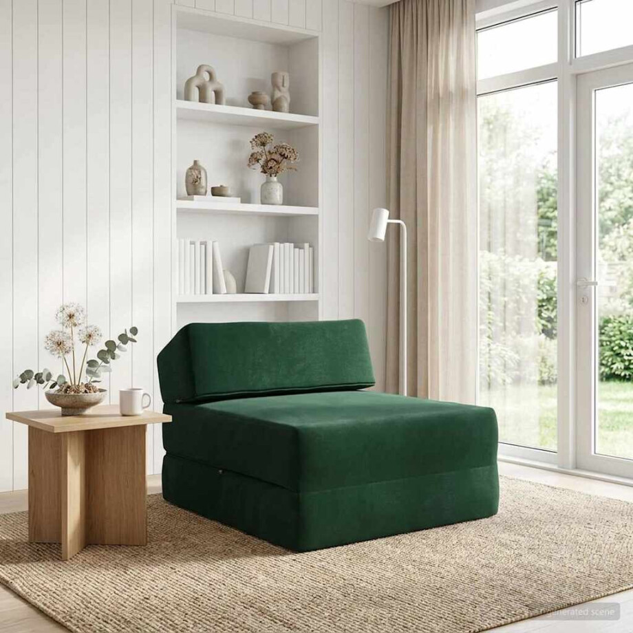 vidaXL Vouwbare Bankbed Donkergroen 60 x 70 x 41 cm Stof vidaXL Vouwbare Bankbed Donkergroen 60 x 70 x 41 cm Stof afbeelding 1
