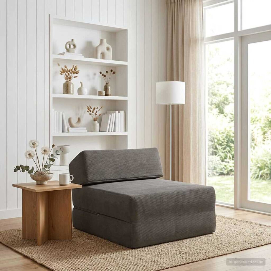 vidaXL Vouwbare Bankbed Lichtgrijs 60 x 70 x 41 cm Stof vidaXL Vouwbare Bankbed Lichtgrijs 60 x 70 x 41 cm Stof afbeelding 1