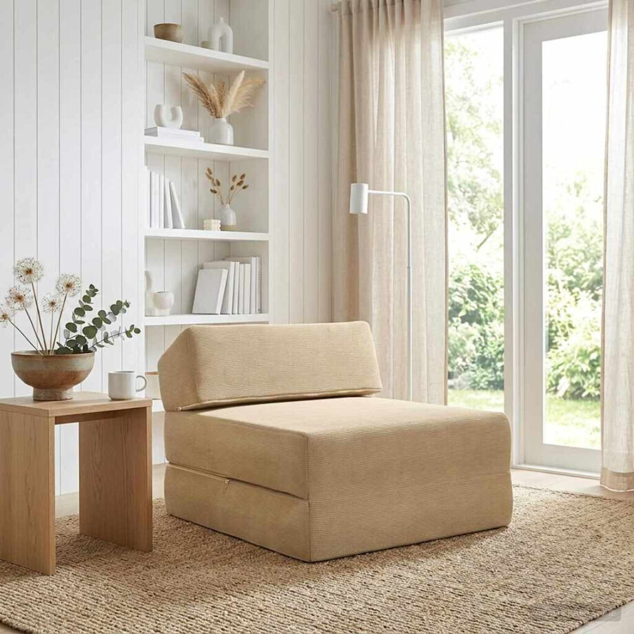 vidaXL Vouwbare Bankbed Groen Grijs 60 x 70 x 41 cm Stof vidaXL Vouwbare Bankbed Groen Grijs 60 x 70 x 41 cm Stof afbeelding 1