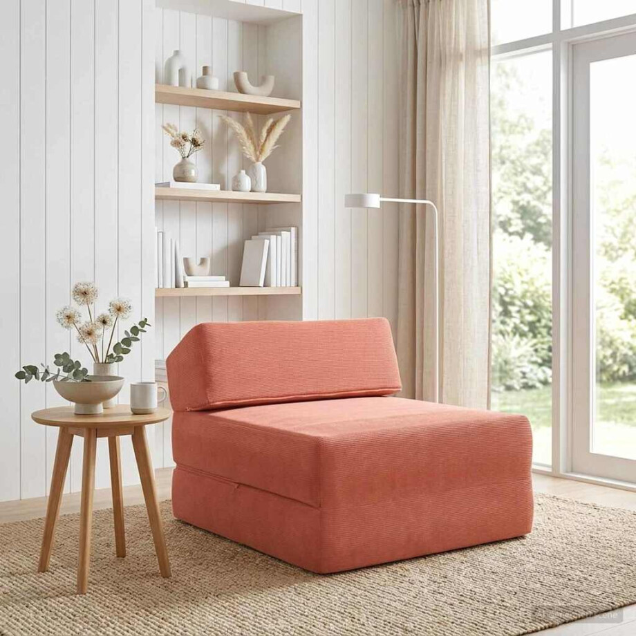 vidaXL Vouwbare Bankbed Rood-oranje 60 x 70 x 41 cm Stof vidaXL Vouwbare Bankbed Rood-oranje 60 x 70 x 41 cm Stof afbeelding 1