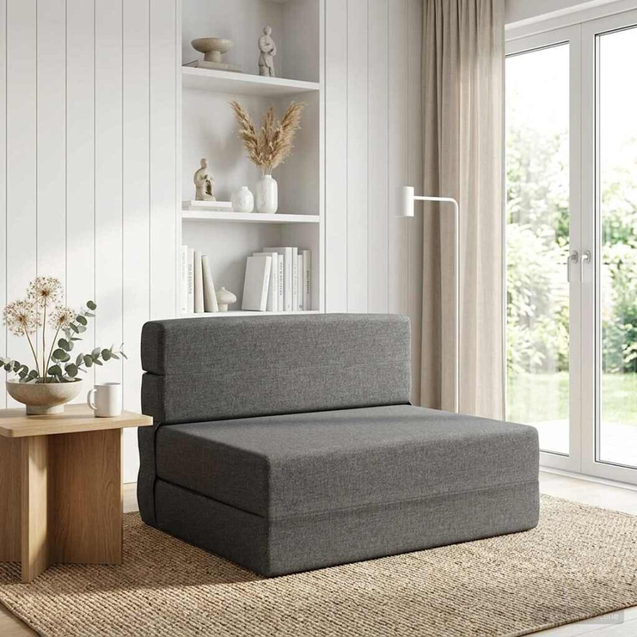 vidaXL Vouwbare Bankbed Lichtgrijs 70 x 72 x 60 cm Stof vidaXL Vouwbare Bankbed Lichtgrijs 70 x 72 x 60 cm Stof afbeelding 1