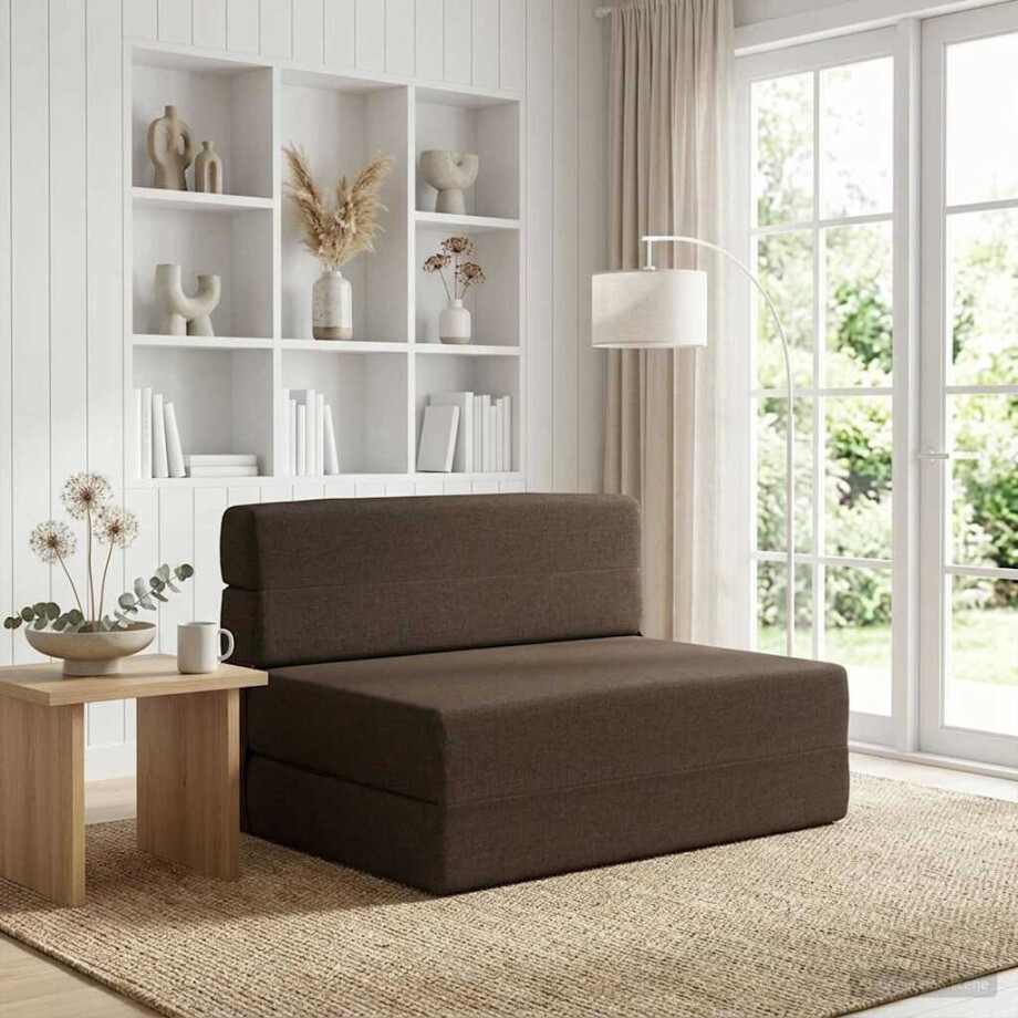 vidaXL Vouwbare Bankbed Taupe 70 x 72 x 60 cm Stof vidaXL Vouwbare Bankbed Taupe 70 x 72 x 60 cm Stof afbeelding 1