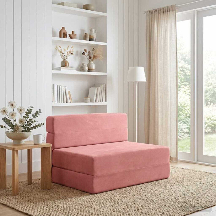 vidaXL Vouwbare Bankbed Roze 70 x 72 x 60 cm Stof vidaXL Vouwbare Bankbed Roze 70 x 72 x 60 cm Stof afbeelding 1