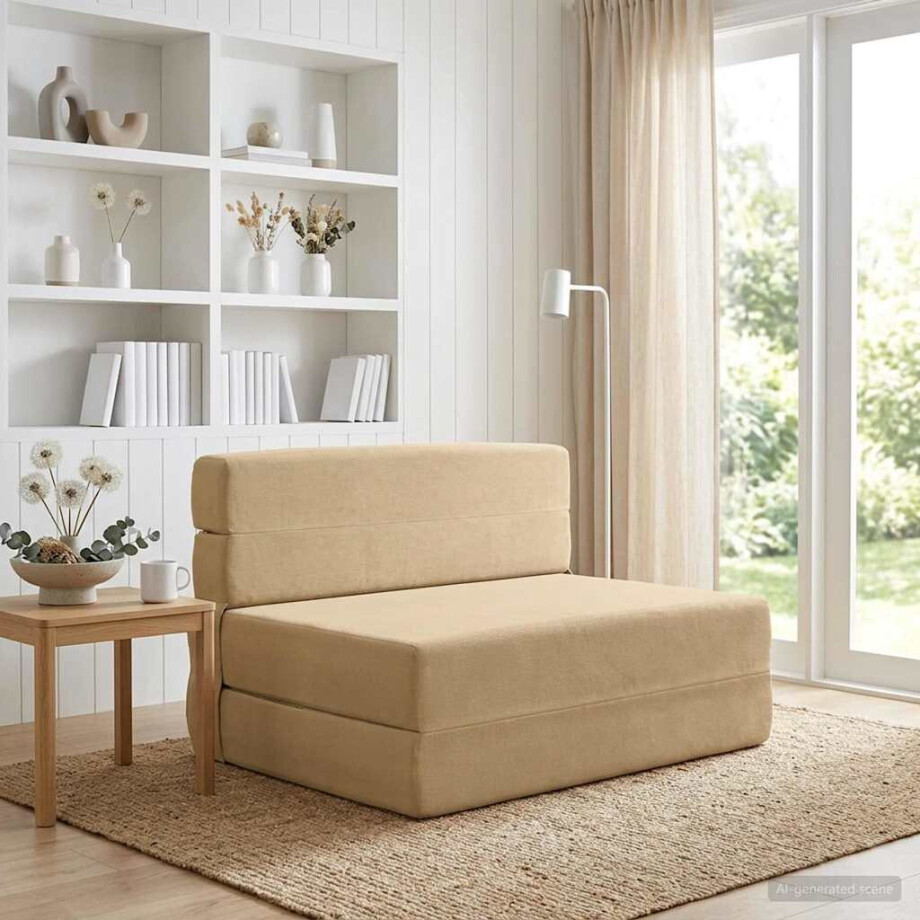 vidaXL Vouwbare Bankbed Groen Grijs 70 x 72 x 60 cm Stof vidaXL Vouwbare Bankbed Groen Grijs 70 x 72 x 60 cm Stof afbeelding 1