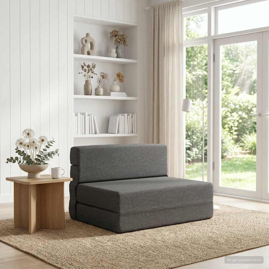vidaXL Vouwbare Bankbed Lichtgrijs 70 x 80 x 60 cm Stof vidaXL Vouwbare Bankbed Lichtgrijs 70 x 80 x 60 cm Stof afbeelding 1