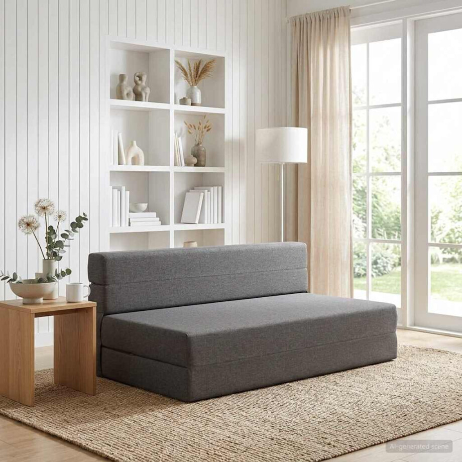 vidaXL Vouwbare Bankbed Lichtgrijs 152 x 86,5 x 60 cm Stof vidaXL Vouwbare Bankbed Lichtgrijs 152 x 86,5 x 60 cm Stof afbeelding 1