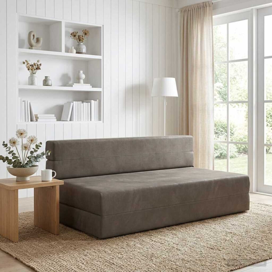 vidaXL Vouwbare Bankbed Lichtgrijs 152 x 86,5 x 60 cm Stof vidaXL Vouwbare Bankbed Lichtgrijs 152 x 86,5 x 60 cm Stof afbeelding 1