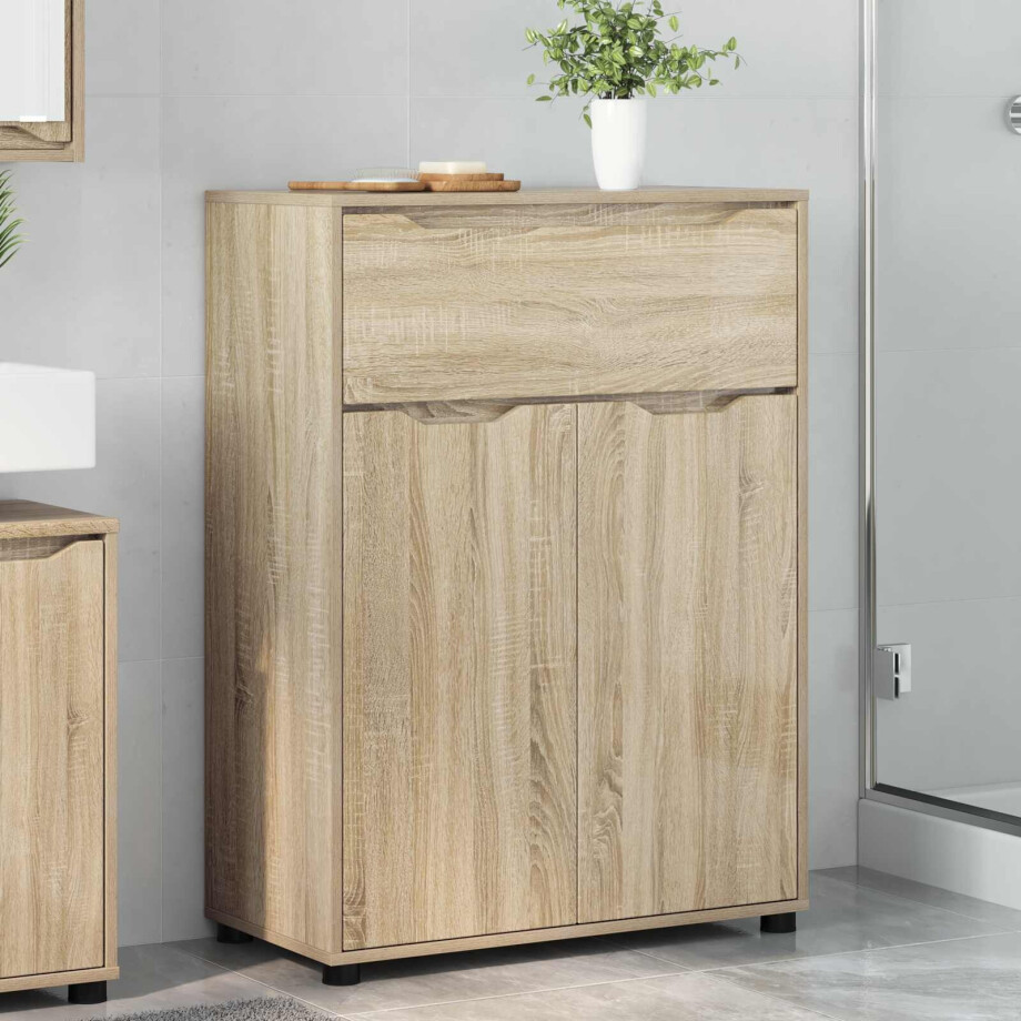 vidaXL Badkamer Kast Sonoma Eiken 72,5 x 36,5 x 100 cm Bewerkt hout vidaXL Badkamer Kast Sonoma Eiken 72,5 x 36,5 x 100 cm Bewerkt hout afbeelding 1