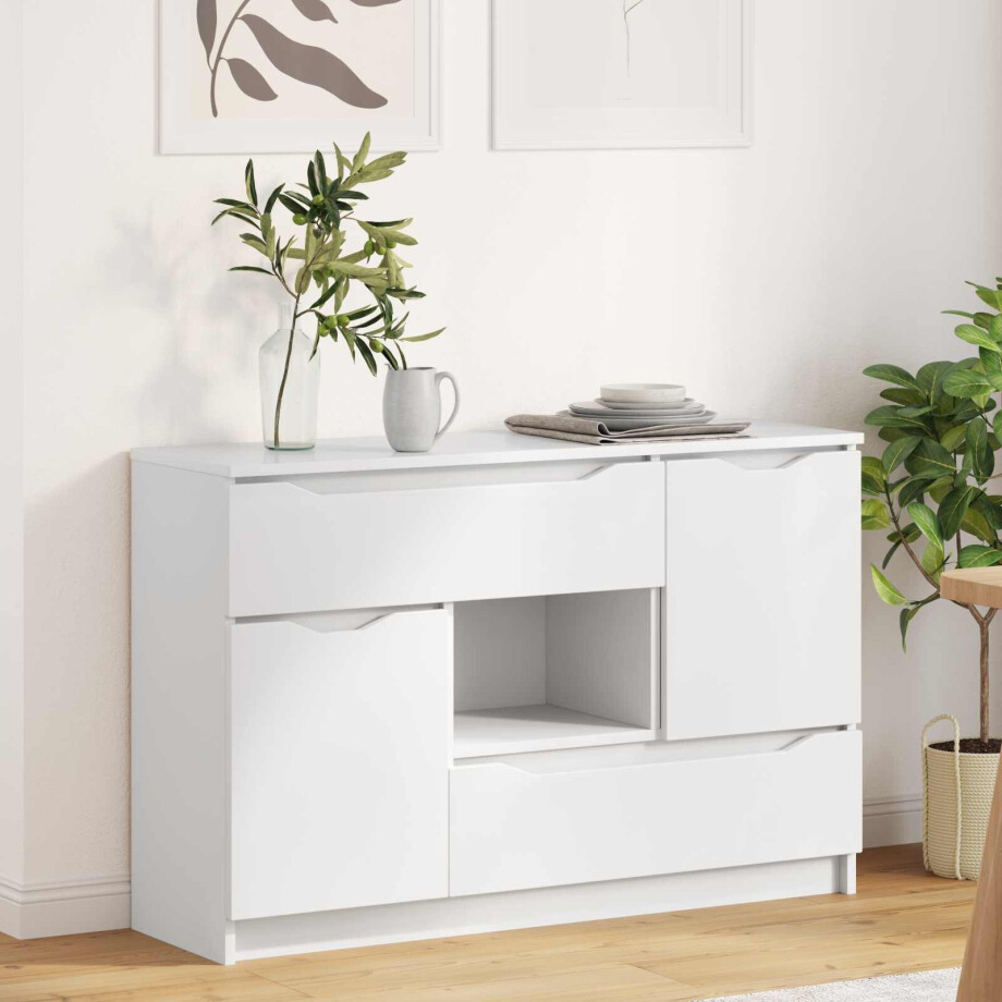 vidaXL Dressoir met lade Wit 100 x 30 x 65,6 Bewerkt hout vidaXL Dressoir met lade Wit 100 x 30 x 65,6 Bewerkt hout afbeelding 1