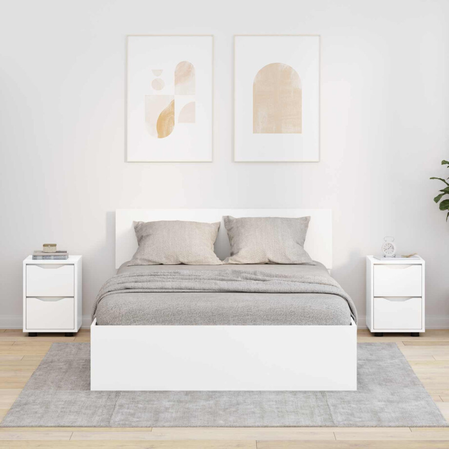 vidaXL Nachtkastjes met lade 2 pcs Wit 30,5 x 30 x 43 cm Bewerkt hout vidaXL Nachtkastjes met lade 2 pcs Wit 30,5 x 30 x 43 cm Bewerkt hout afbeelding 1
