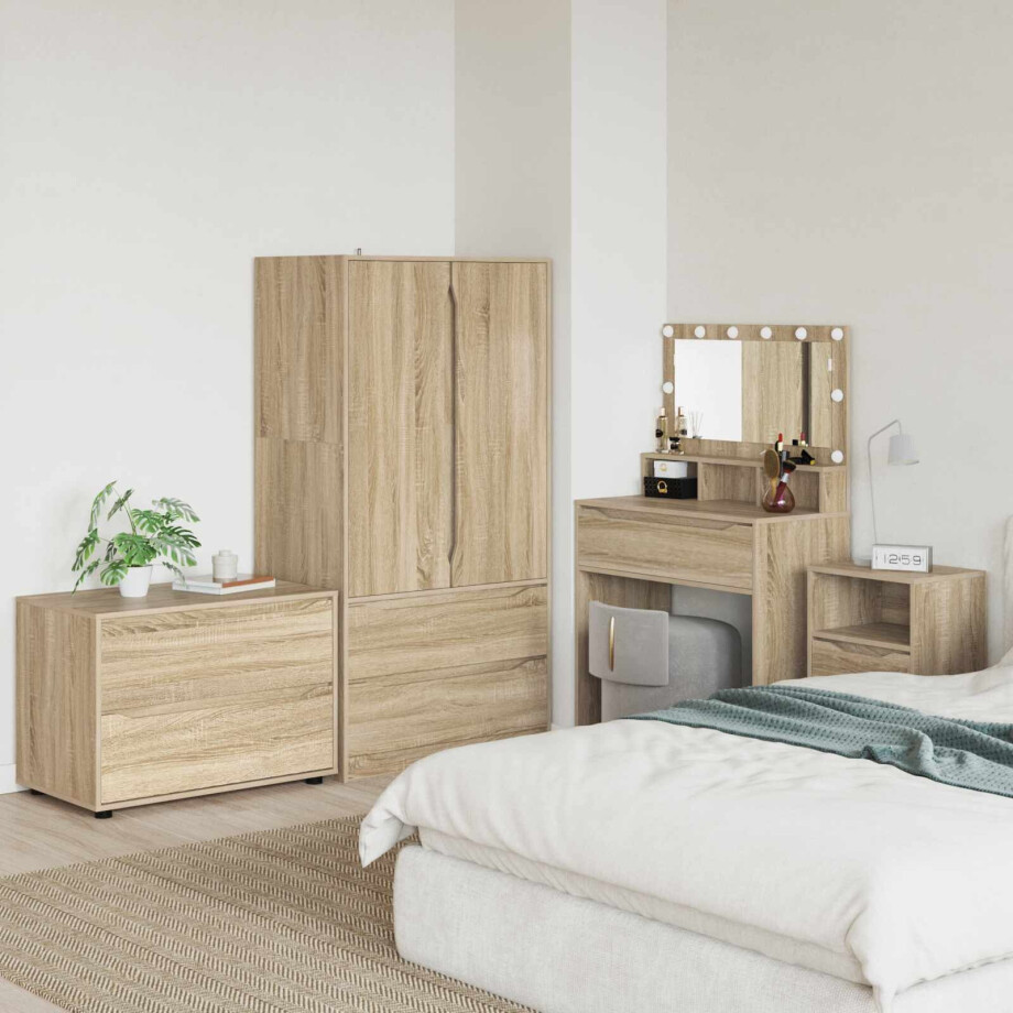 vidaXL Opbergkast Sonoma Eiken 80 x 48 x 57 cm Bewerkt hout vidaXL Opbergkast Sonoma Eiken 80 x 48 x 57 cm Bewerkt hout afbeelding 1