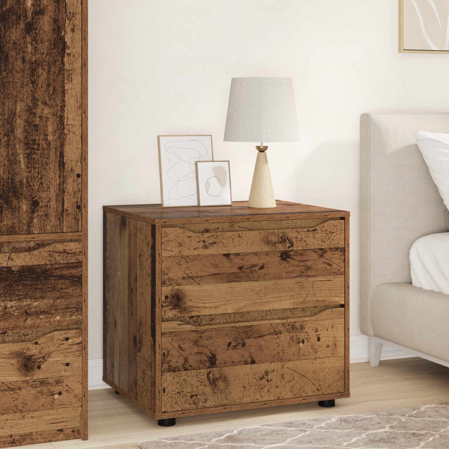 vidaXL Opbergkast Oud Hout 60 x 48 x 57 cm Bewerkt hout afbeelding 1