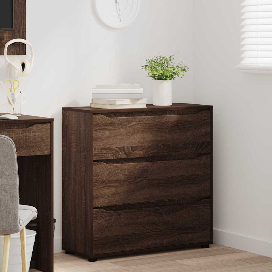 vidaXL Opbergkast Bruin Eiken 80 x 31 x 81 cm Bewerkt hout afbeelding 1