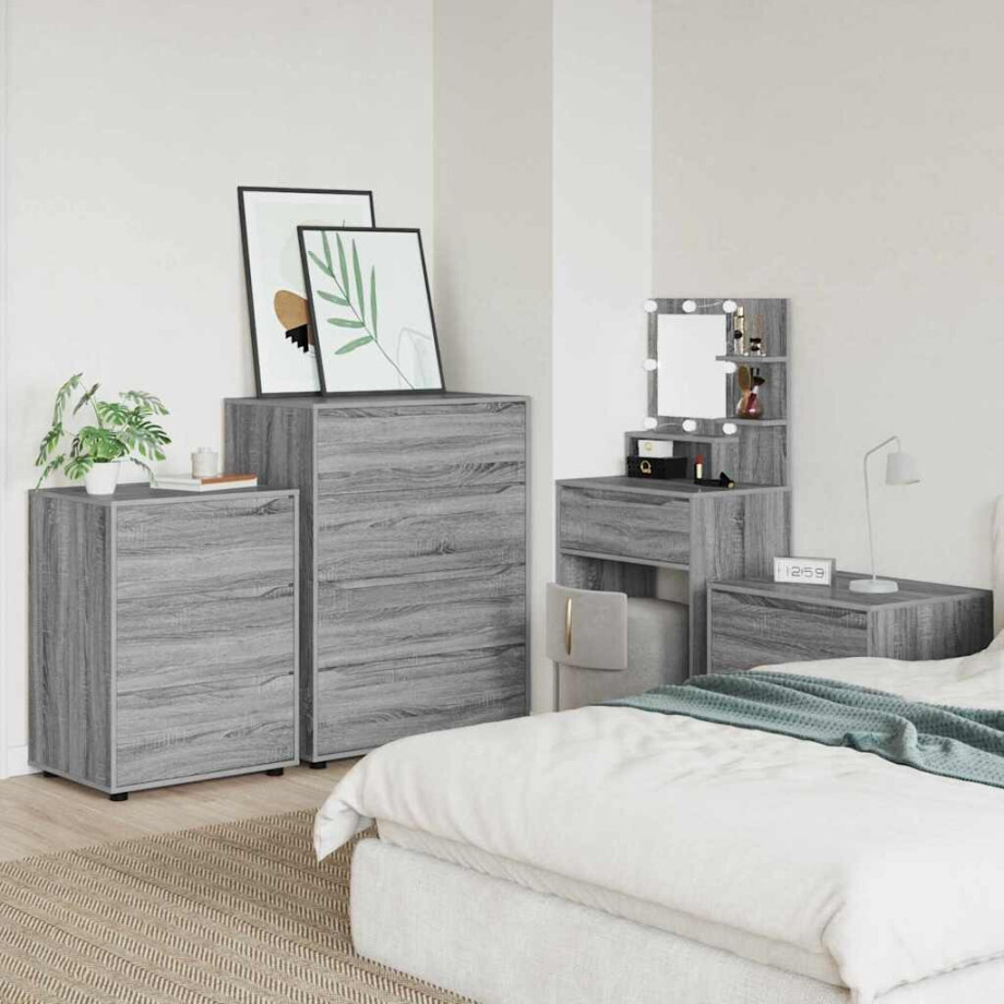 vidaXL Opbergkast Grijs Sonoma 60 x 48 x 81 cm Bewerkt hout afbeelding 1