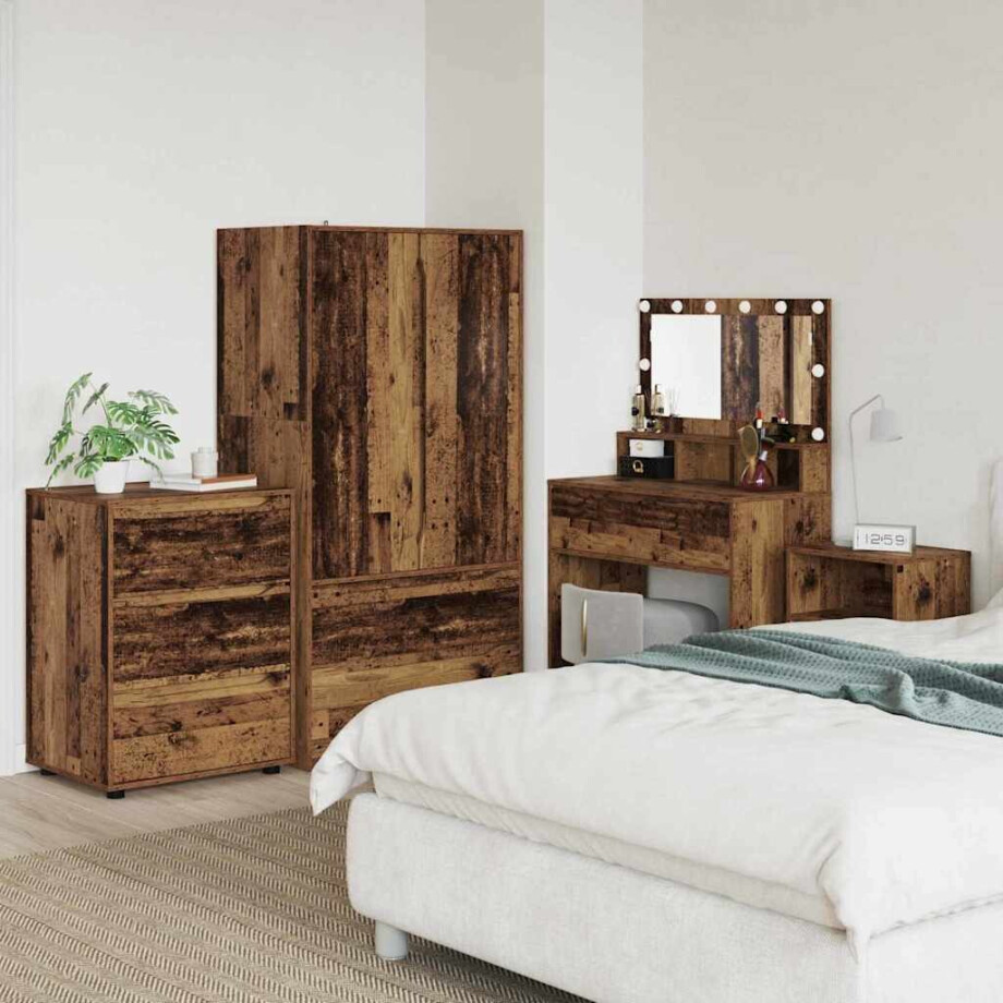 vidaXL Opbergkast Oud Hout 60 x 48 x 81 cm Bewerkt hout afbeelding 1