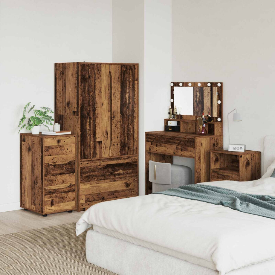 vidaXL Opbergkast Oud Hout 40 x 48 x 81 cm Bewerkt hout afbeelding 1
