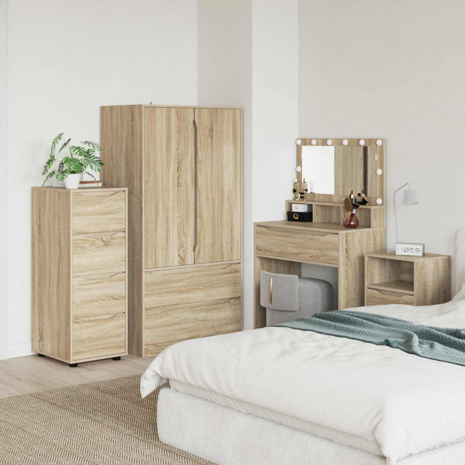 vidaXL Opbergkast Sonoma Eiken 40 x 48 x 105 cm Bewerkt hout afbeelding 1