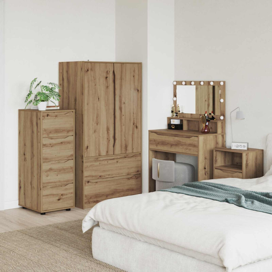 vidaXL Opbergkast Artisan Eiken 40 x 48 x 105 cm Bewerkt hout afbeelding 1