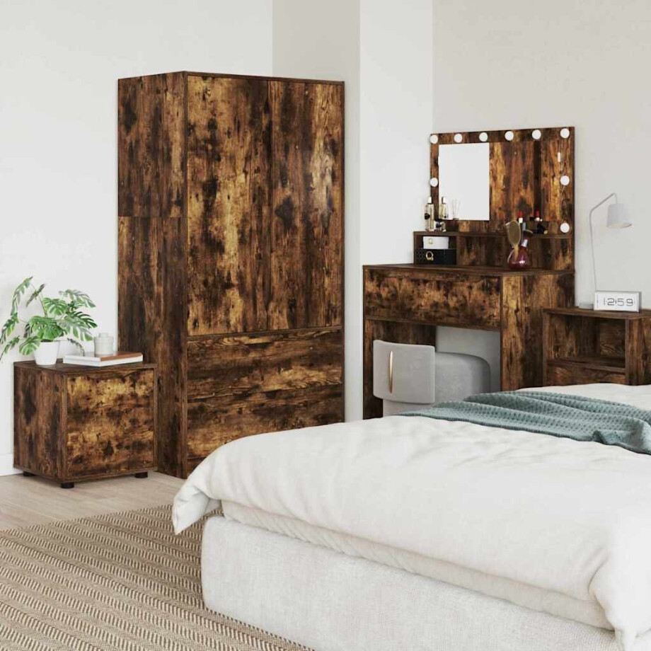 vidaXL Badkamer Kast Gerookt eiken 40,5 x 40 x 44 cm Bewerkt hout vidaXL Badkamer Kast Gerookt eiken 40,5 x 40 x 44 cm Bewerkt hout afbeelding 1