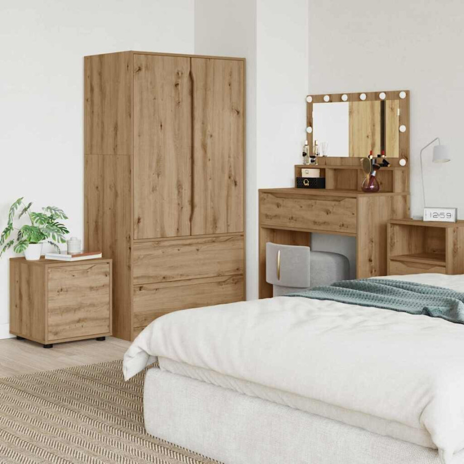 vidaXL Badkamer Kast Artisan Eiken 40,5 x 40 x 44 cm Bewerkt hout afbeelding 1