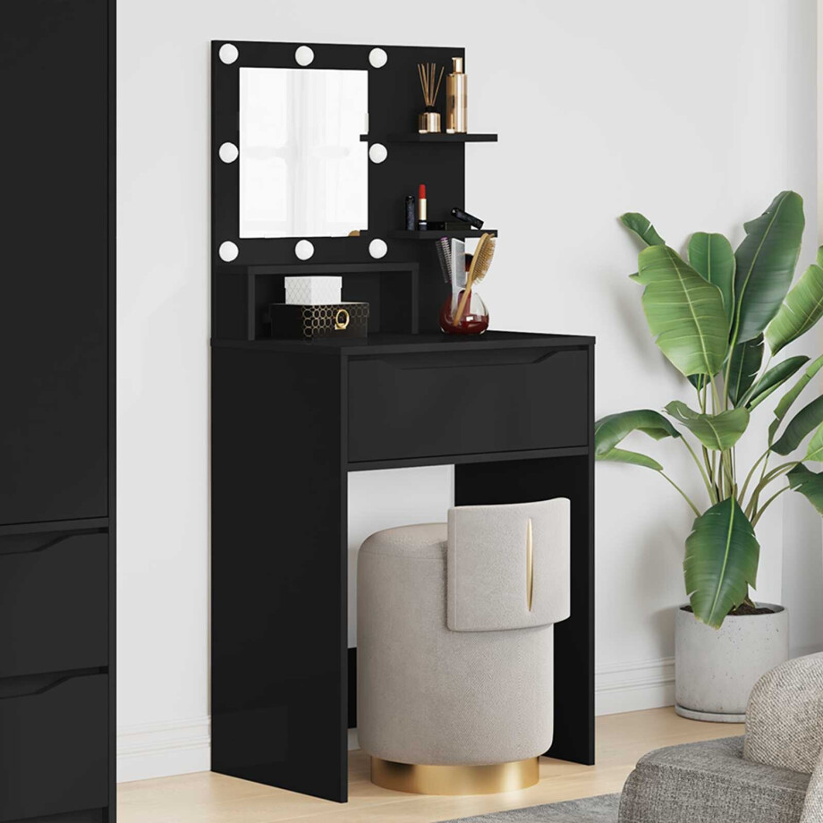 vidaXL Slaapkamer Kaptafels Zwart 80 x 39,6 x 135 cm Bewerkt hout vidaXL Slaapkamer Kaptafels Zwart 80 x 39,6 x 135 cm Bewerkt hout afbeelding 1