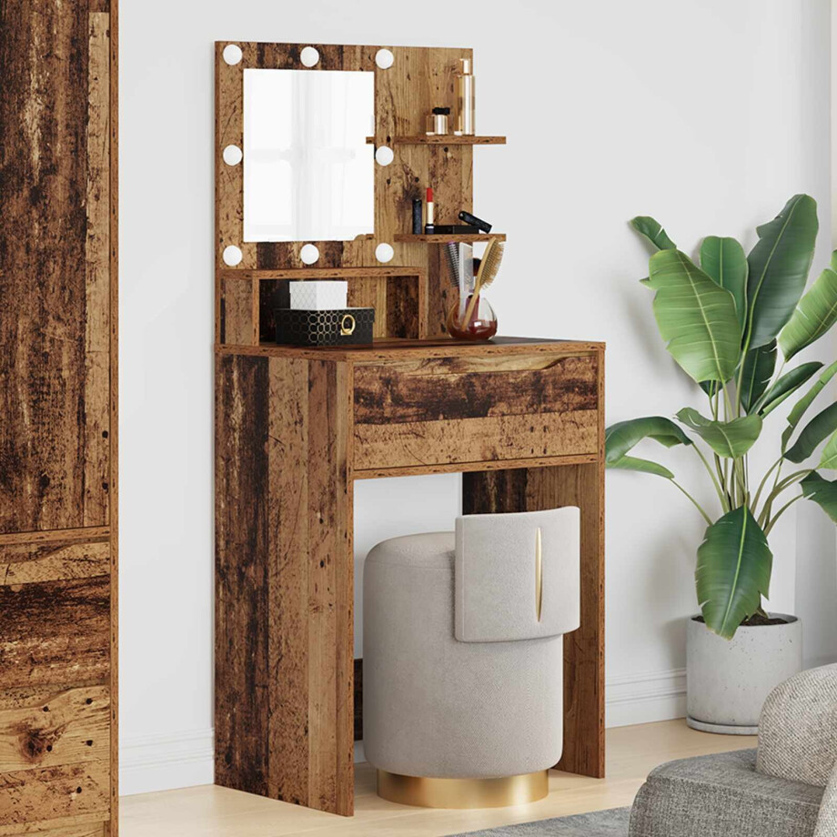 vidaXL Slaapkamer Kaptafels Oud Hout 80 x 39,6 x 135 cm Bewerkt hout vidaXL Slaapkamer Kaptafels Oud Hout 80 x 39,6 x 135 cm Bewerkt hout afbeelding 1