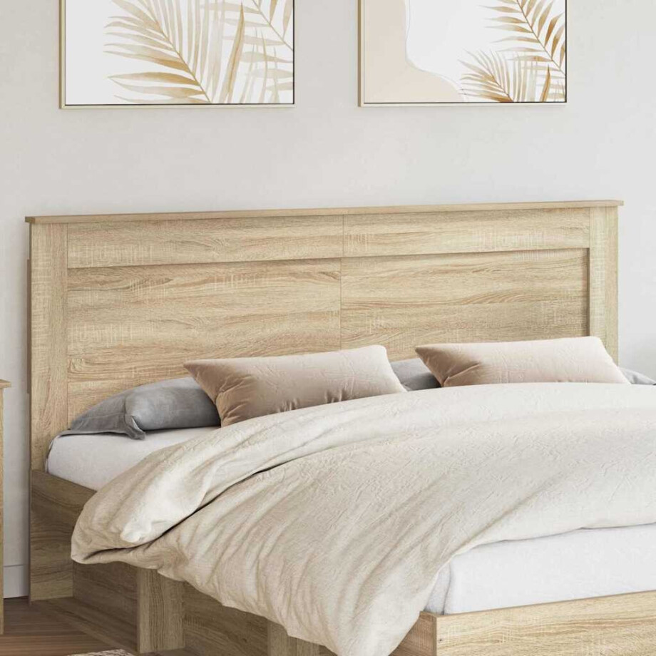 vidaXL Hoofdbord met hoofdeinde Sonoma Eiken 180 cm Bewerkt hout afbeelding 1