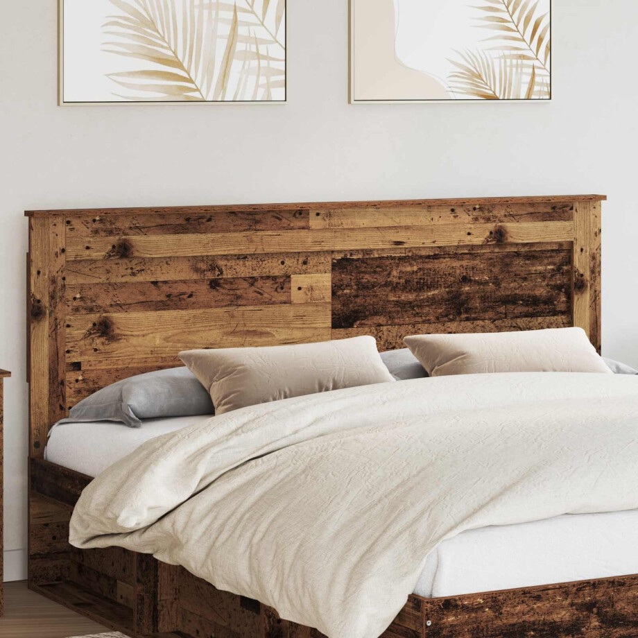 vidaXL Hoofdbord met hoofdeinde Oud Hout 180 cm Bewerkt hout afbeelding 1