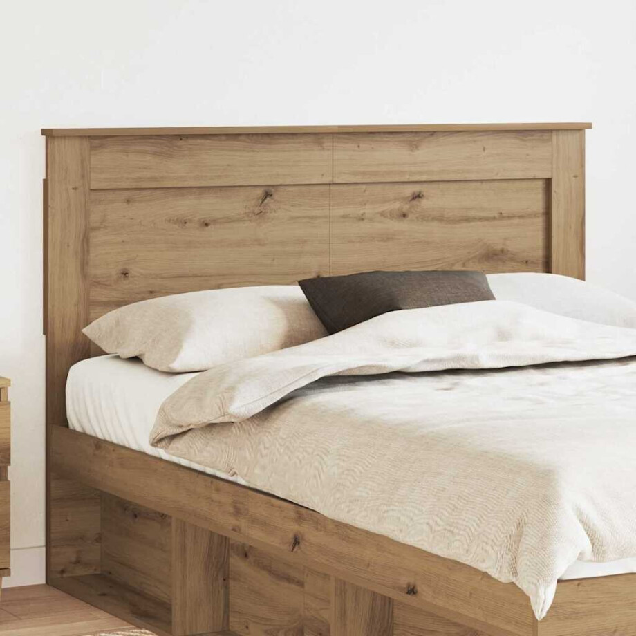 vidaXL Hoofdbord met hoofdeinde Wit 140 cm Bewerkt hout afbeelding 1