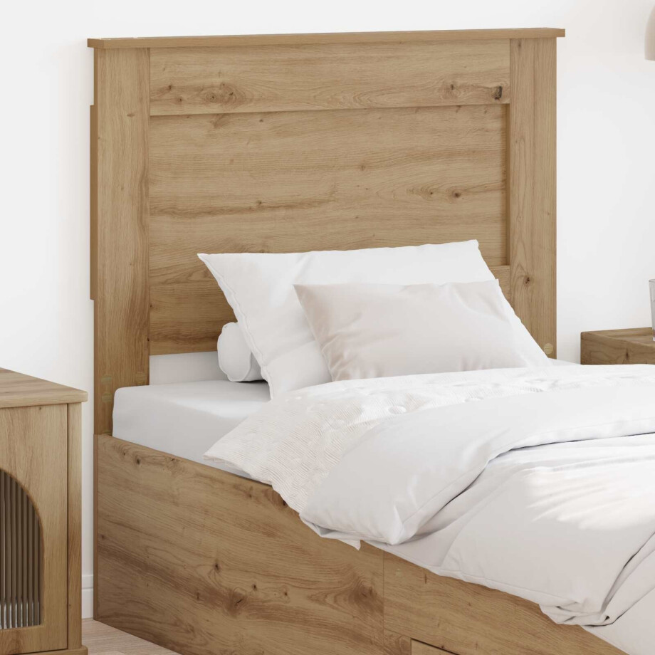 vidaXL Hoofdbord met hoofdeinde Artisan Eiken 75 cm Bewerkt hout afbeelding 1
