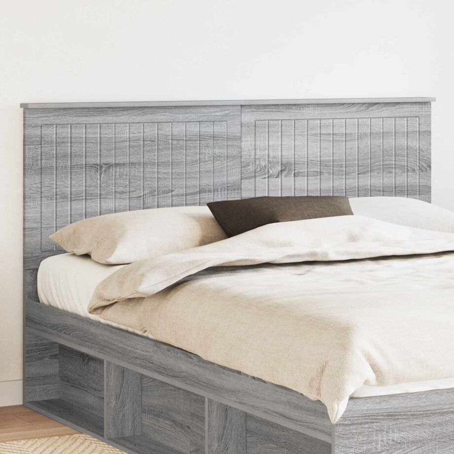vidaXL Hoofdbord met hoofdeinde Grijs Sonoma 160 cm Bewerkt hout vidaXL Hoofdbord met hoofdeinde Grijs Sonoma 160 cm Bewerkt hout afbeelding 1