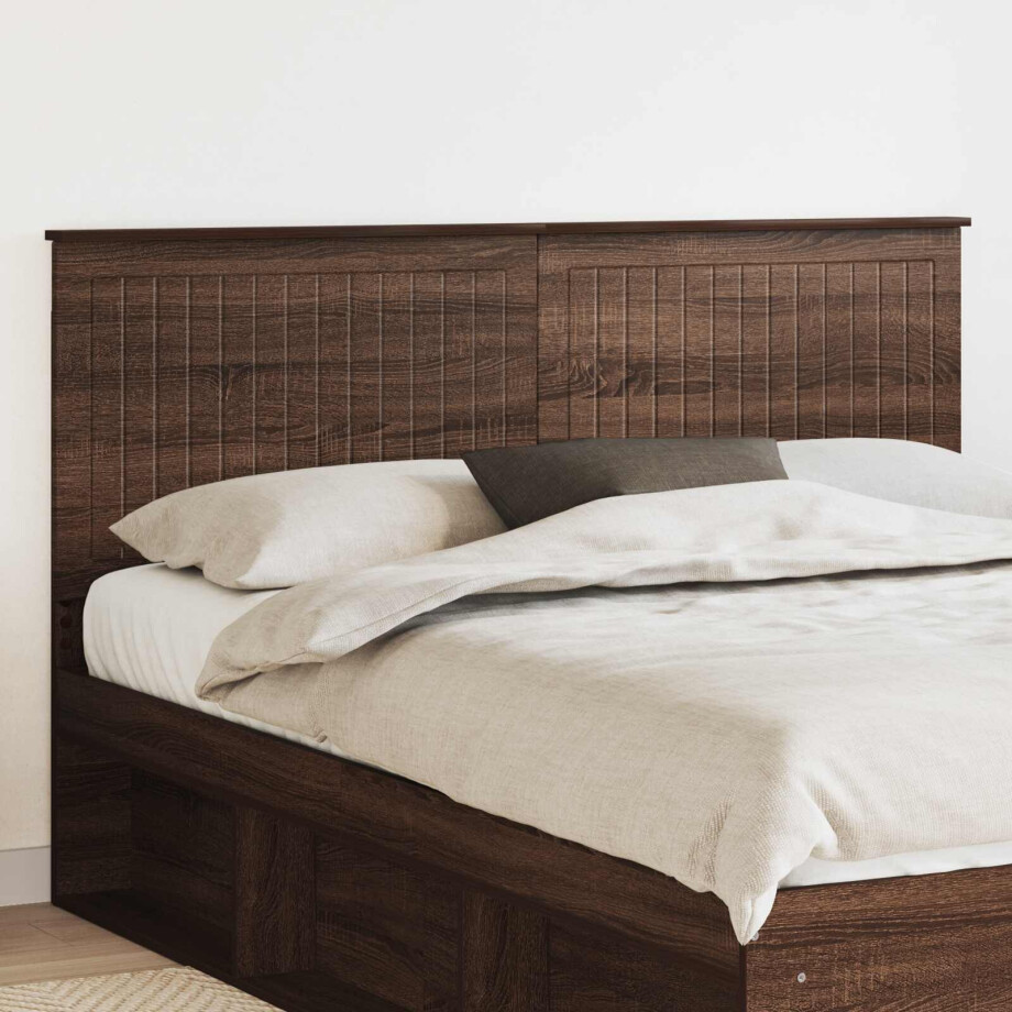 vidaXL Hoofdbord met hoofdeinde Bruin Eiken 160 cm Bewerkt hout afbeelding 1