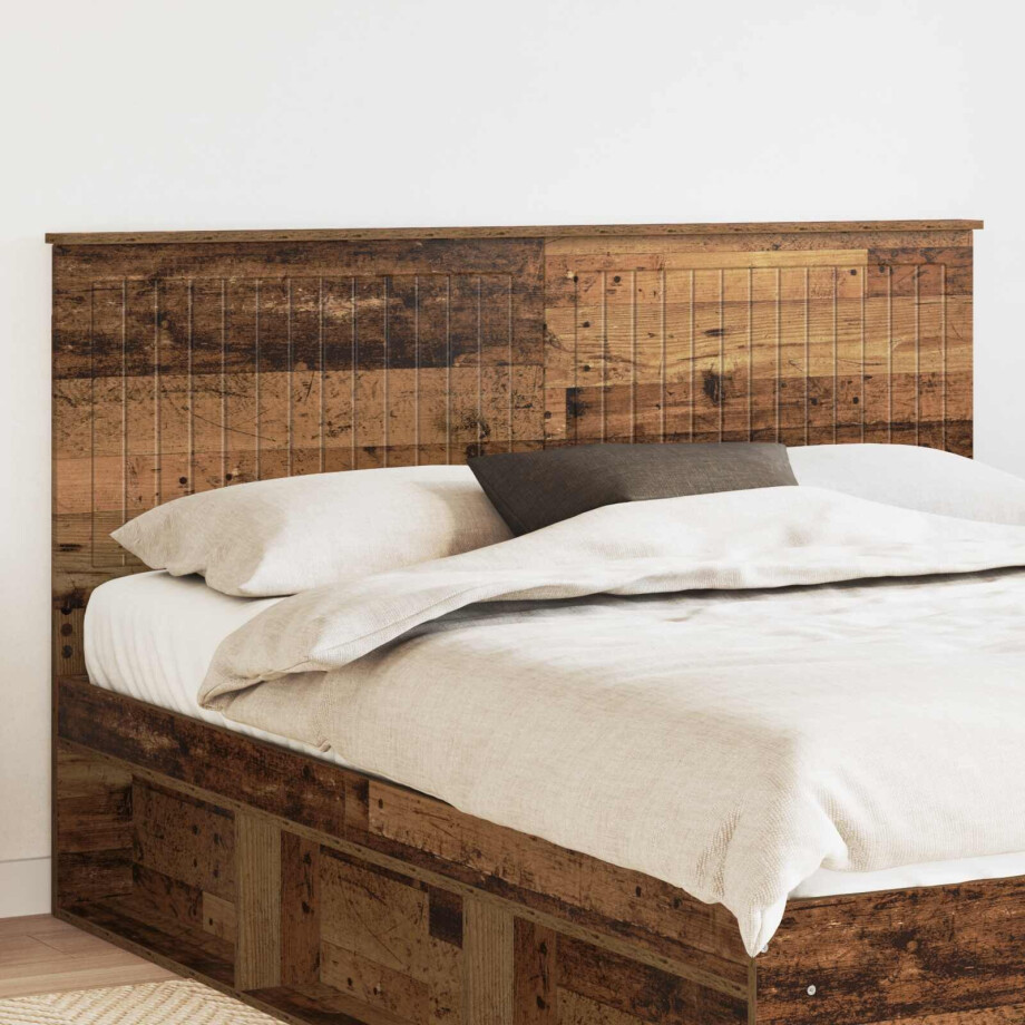 vidaXL Hoofdbord met hoofdeinde Oud Hout 160 cm Bewerkt hout afbeelding 1