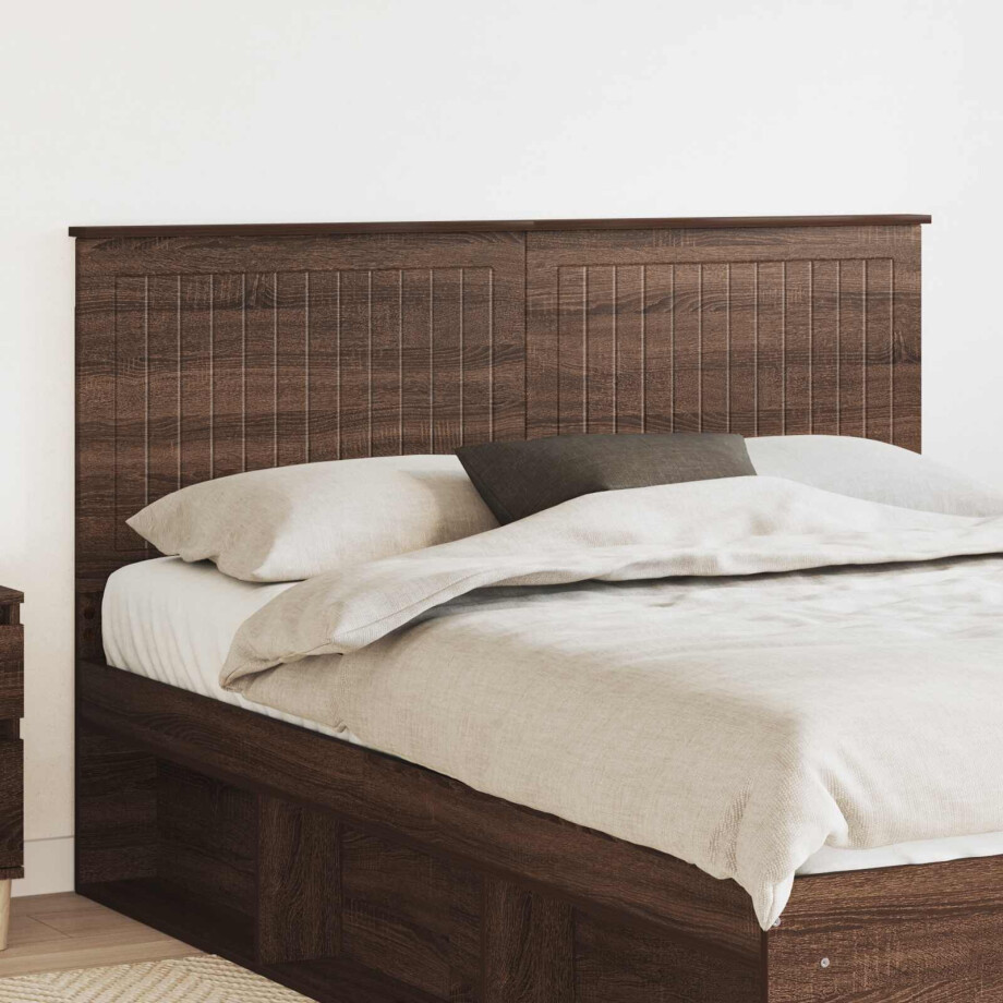 vidaXL Hoofdbord met hoofdeinde Bruin Eiken 150 cm Bewerkt hout afbeelding 1