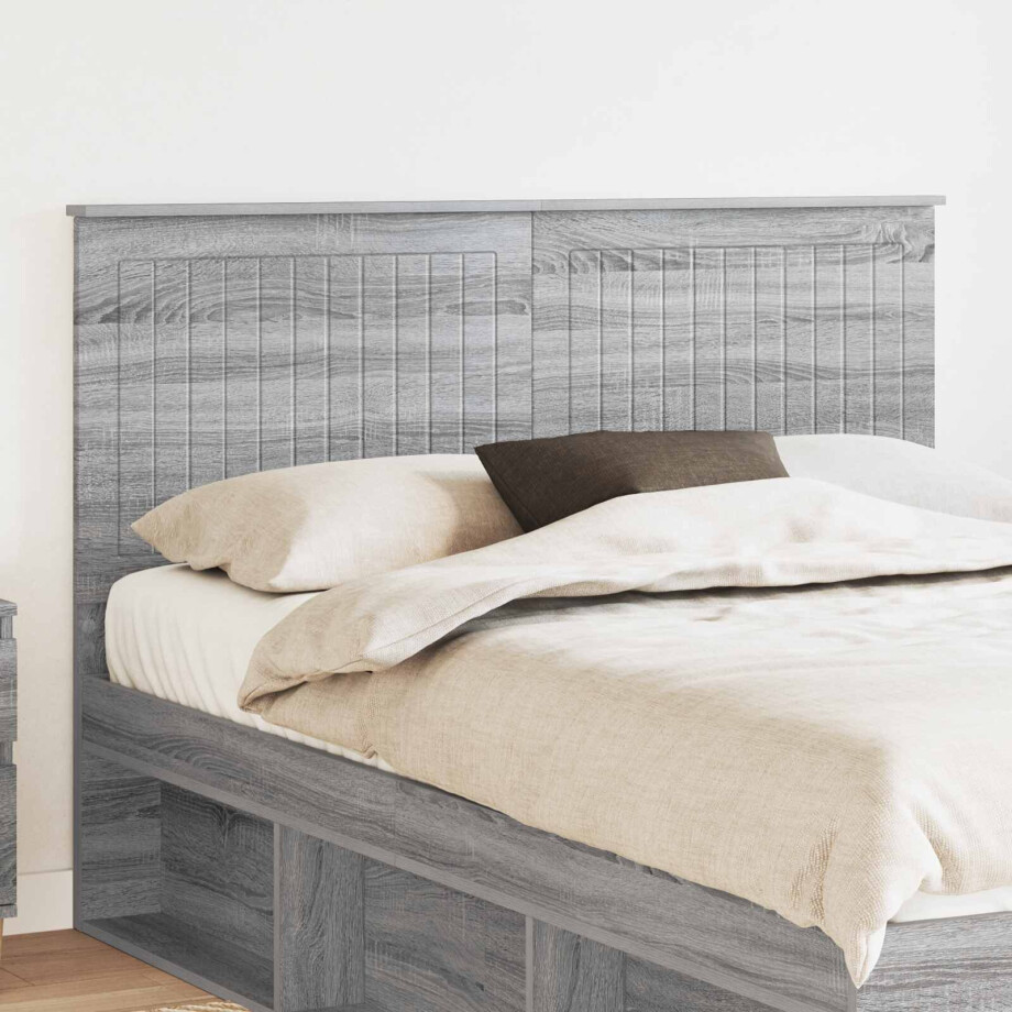 vidaXL Hoofdbord met hoofdeinde Grijs Sonoma 140 cm Bewerkt hout vidaXL Hoofdbord met hoofdeinde Grijs Sonoma 140 cm Bewerkt hout afbeelding 1
