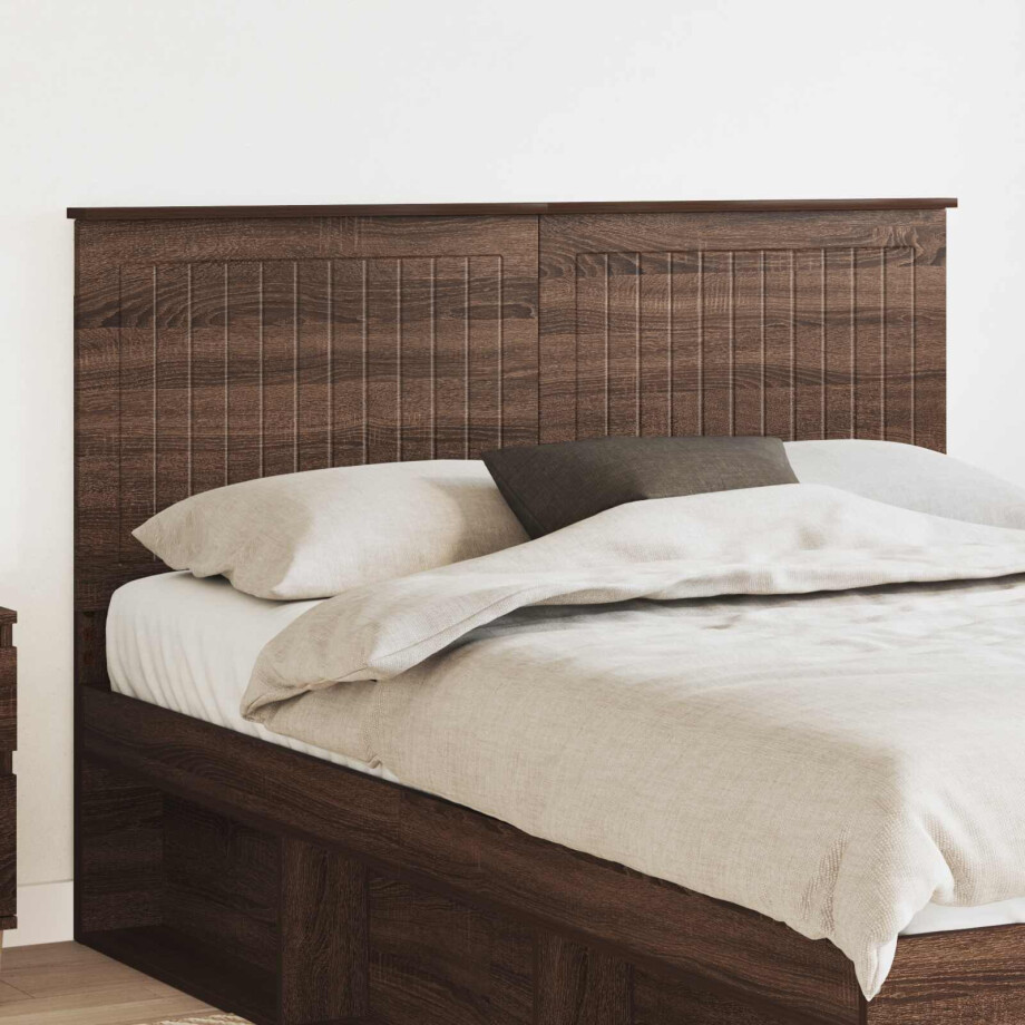 vidaXL Hoofdbord met hoofdeinde Bruin Eiken 140 cm Bewerkt hout afbeelding 1