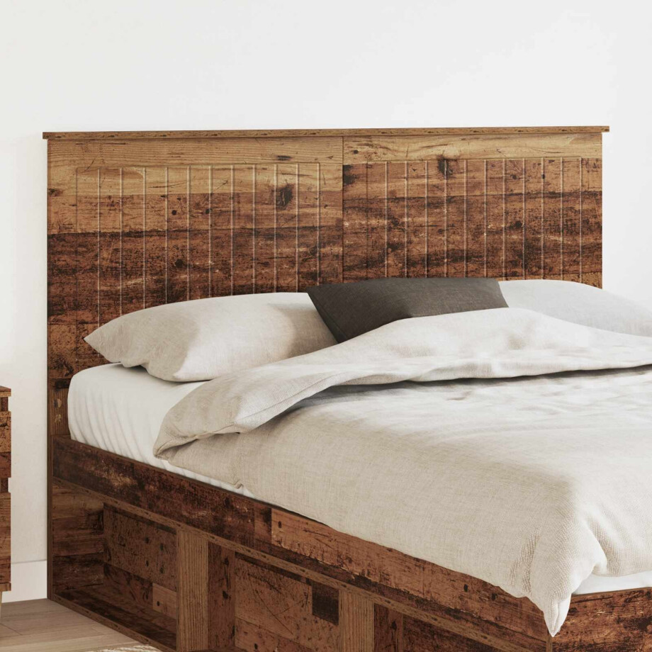 vidaXL Hoofdbord met hoofdeinde Oud Hout 140 cm Bewerkt hout afbeelding 1