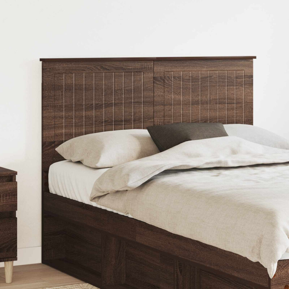 vidaXL Hoofdbord met hoofdeinde Bruin Eiken 135 cm Bewerkt hout afbeelding 1