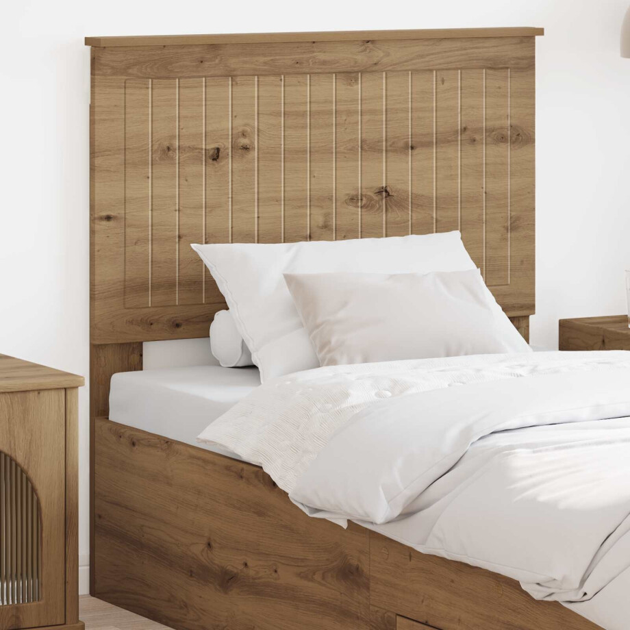 vidaXL Hoofdbord met hoofdeinde Artisan Eiken 80 cm Bewerkt hout vidaXL Hoofdbord met hoofdeinde Artisan Eiken 80 cm Bewerkt hout afbeelding 1