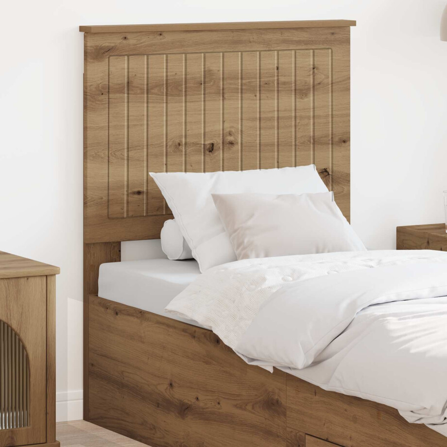 vidaXL Hoofdbord met hoofdeinde Artisan Eiken 75 cm Bewerkt hout vidaXL Hoofdbord met hoofdeinde Artisan Eiken 75 cm Bewerkt hout afbeelding 1