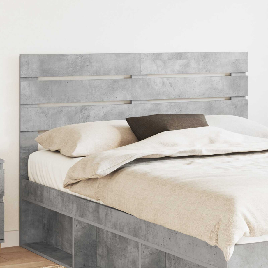 vidaXL Hoofdbord Beton Grijs Bewerkt hout afbeelding 1