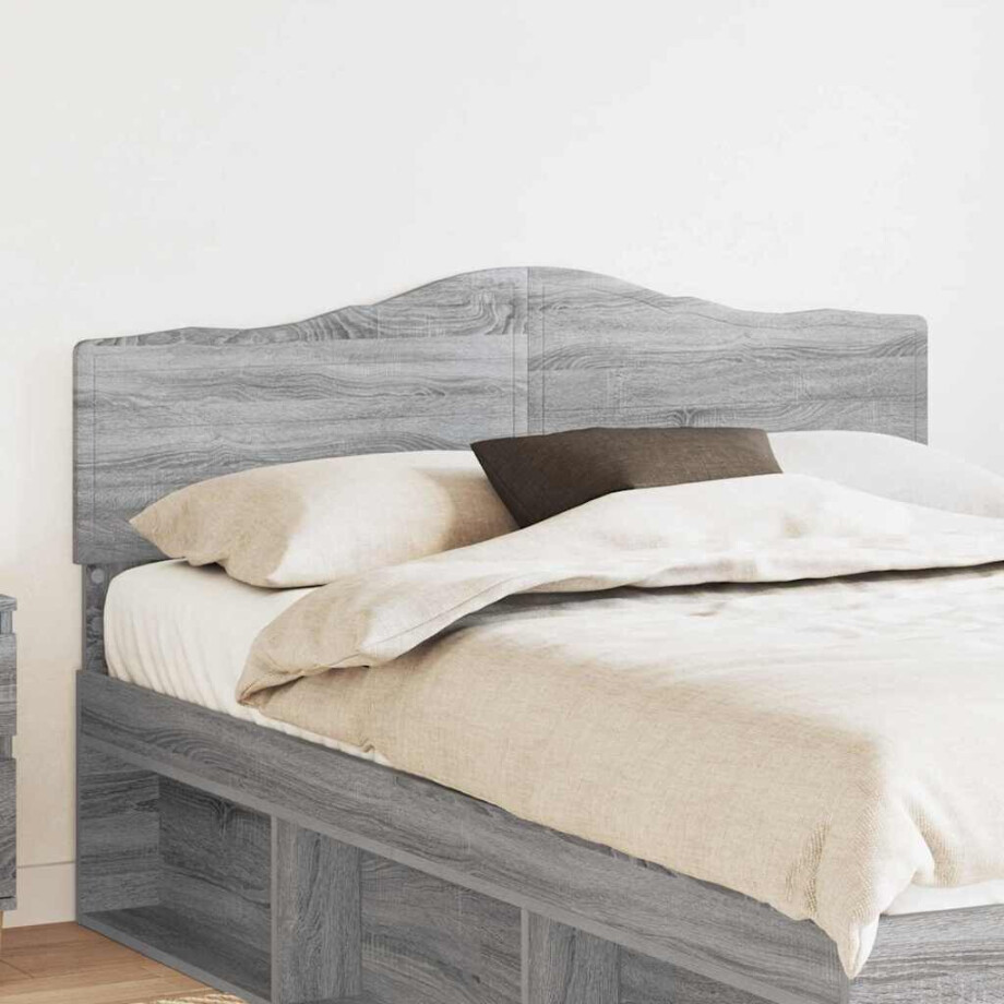 vidaXL Hoofdbord Grijs Sonoma Bewerkt hout afbeelding 1