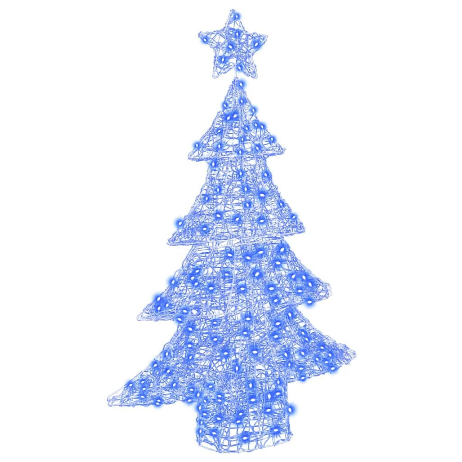 vidaXL Kerstboom met 100 LED Blauw 120 cm Acryl afbeelding 1