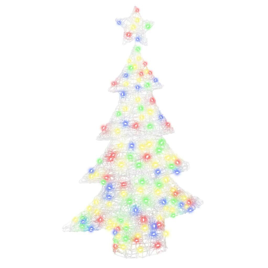 vidaXL Kerstboom met 100 LED Multikleur 120 cm Acryl afbeelding 1